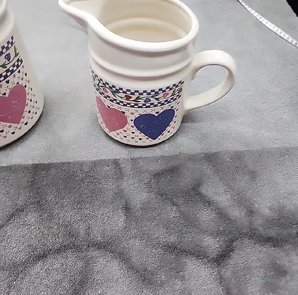 Vtg Ceramic Lidded Kitchen Canister/Pitcher from the Hearts Delight Collection